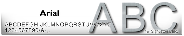24" Cast Aluminum Sign Letters - Satin Finish - Arial