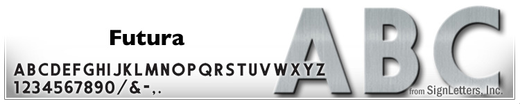 18" Cast Aluminum Sign Letters - Satin Finish - Futura