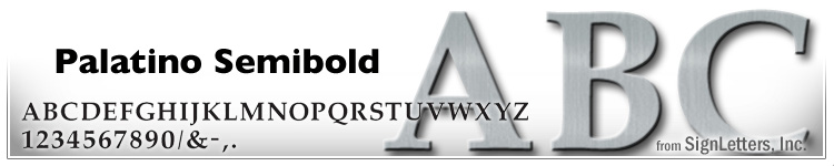 18" Cast Aluminum Sign Letters - Satin Finish - Palatino Semi Bold