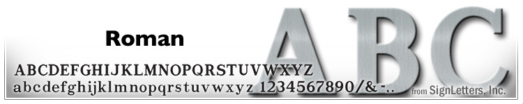  4" Cast Aluminum Sign Letters - Satin Finish - Roman