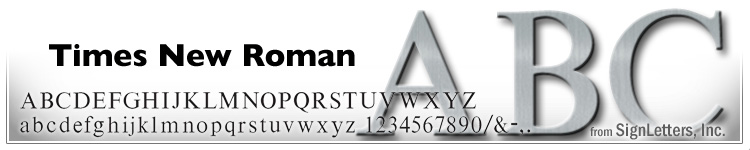  8" Cast Aluminum Sign Letters - Satin Finish - Times New Roman