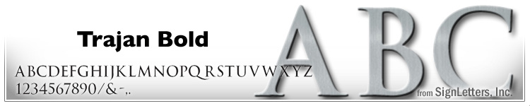  4" Cast Aluminum Sign Letters - Satin Finish - Trajan Bold