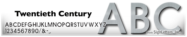 18" Cast Aluminum Sign Letters - Satin Finish - Twentieth Century