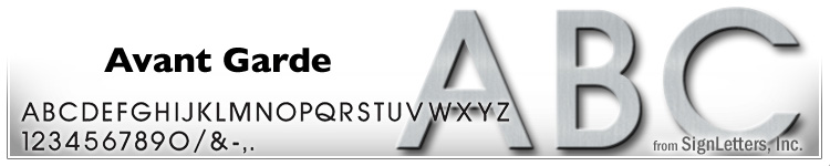 4" Cast Aluminum Sign Letters - Clear Anodized - Avant Garde Medium