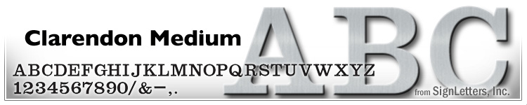 10" Cast Aluminum Sign Letters - Clear Anodized - Clarendon Medium