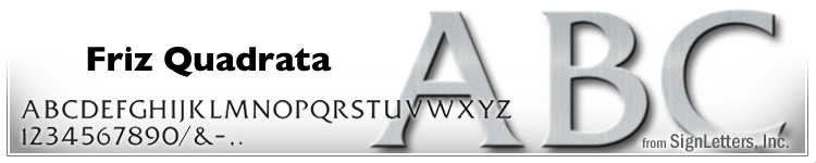  8" Cast Aluminum Sign Letters - Clear Anodized - Friz Quadrata