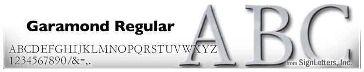 10" Cast Aluminum Sign Letters - Clear Anodized - Garamond Regular