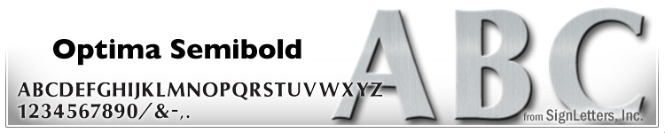  6" Cast Aluminum Sign Letters - Clear Anodized - Optima Semi Bold