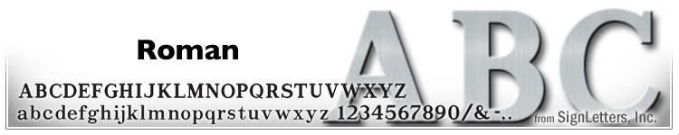 24" Cast Aluminum Sign Letters - Clear Anodized - Roman