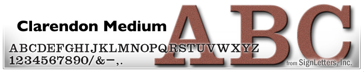  4" Cast Aluminum Sign Letters - Rust Powdercoat - Clarendon Medium