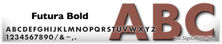 24" Cast Aluminum Sign Letters - Rust Powdercoat - Futura Bold