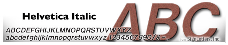  6" Cast Aluminum Sign Letters - Rust Powdercoat - Helvetica Italic