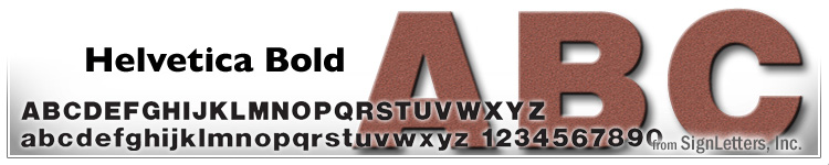10" Cast Aluminum Sign Letters - Rust Powdercoat - Helvetica Bold