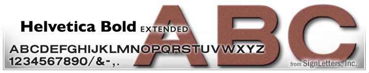 12" Cast Aluminum Sign Letters - Rust Powdercoat - Helvetica Bold Extended