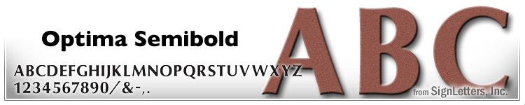  4" Cast Aluminum Sign Letters - Rust Powdercoat - Optima Semi Bold