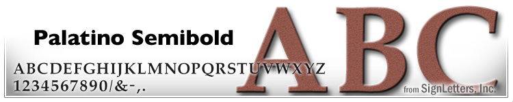 12" Cast Aluminum Sign Letters - Rust Powdercoat - Palatino Semi Bold