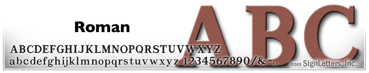 18" Cast Aluminum Sign Letters - Rust Powdercoat - Roman