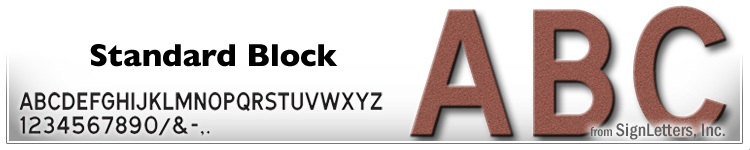  4" Cast Aluminum Sign Letters - Rust Powdercoat - Standard Block