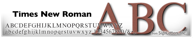 20" Cast Aluminum Sign Letters - Rust Powdercoat - Times New Roman