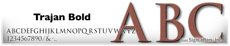 18" Cast Aluminum Sign Letters - Rust Powdercoat - Trajan Bold