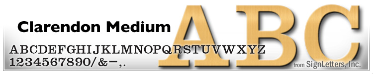  6" Cast Aluminum Sign Letters - Gold Anodized - Clarendon Medium