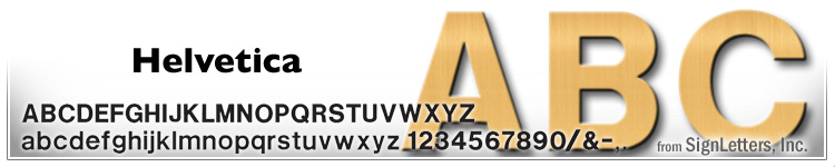  3" Cast Aluminum Sign Letters - Gold Anodized - Helvetica