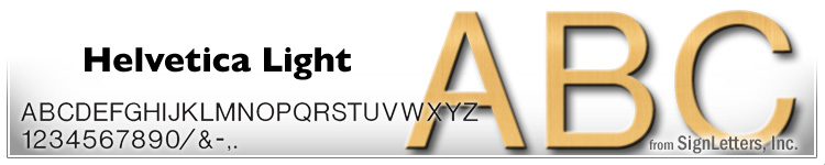  6" Cast Aluminum Sign Letters - Gold Anodized - Helvetica Light