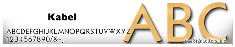 10" Cast Aluminum Sign Letters - Gold Anodized - Kabel
