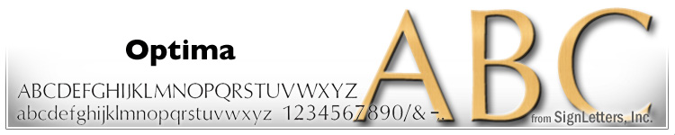  8" Cast Aluminum Sign Letters - Gold Anodized - Optima