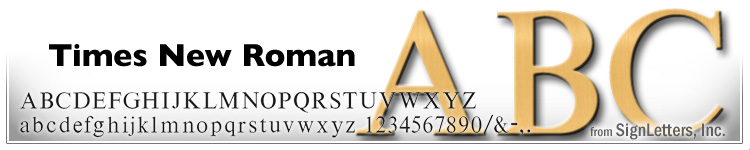  5" Cast Aluminum Sign Letters - Gold Anodized - Times New Roman