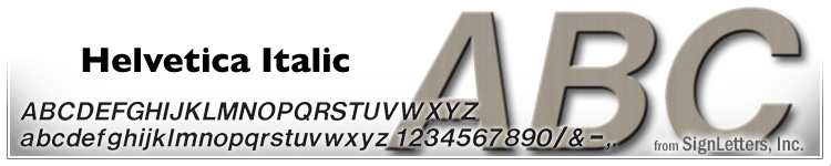  8" Cast Aluminum Letters - Lt. Bronze Anodized - Helvetica Italic