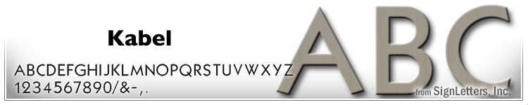  8" Cast Aluminum Letters - Lt. Bronze Anodized - Kabel