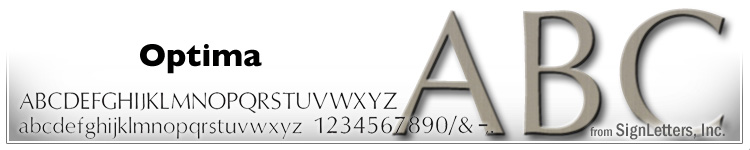  8" Cast Aluminum Letters - Lt. Bronze Anodized - Optima