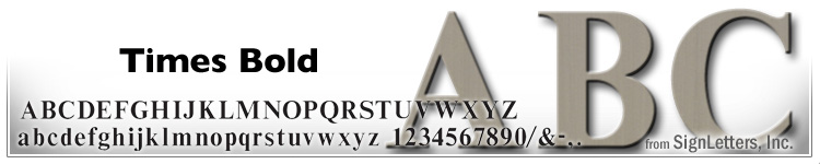  8" Cast Aluminum Letters - Lt. Bronze Anodized - Times Bold