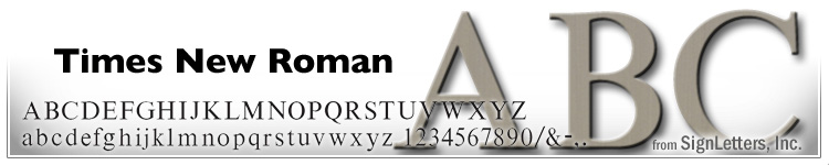  2" Cast Aluminum Letters - Lt. Bronze Anodized - Times New Roman