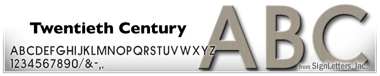  8" Cast Aluminum Letters - Lt. Bronze Anodized - Twentieth Century