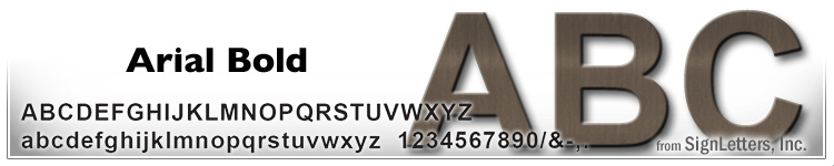 12" Cast Aluminum Letters - Med. Bronze Anodized - Arial Bold