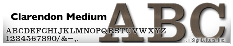 15" Cast Aluminum Sign Letters - Med. Bronze Anodized - Clarendon Medium
