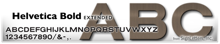 12" Cast Aluminum Letters - Med. Bronze Anodized - Helvetica Bold Extended
