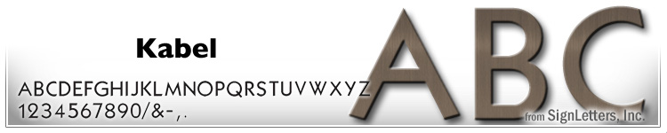 24" Cast Aluminum Sign Letters - Med. Bronze Anodized - Kabel