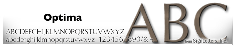 24" Cast Aluminum Sign Letters - Med. Bronze Anodized - Optima