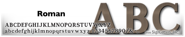 18" Cast Aluminum Sign Letters - Med. Bronze Anodized - Roman