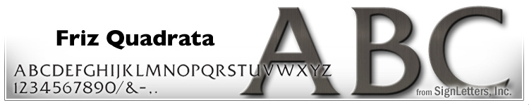  4" Cast Aluminum Letters - Dark Bronze Anodized - Friz Quadrata