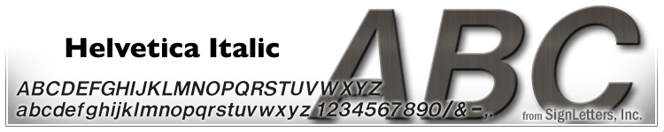 12" Cast Aluminum Letters - Dark Bronze Anodized - Helvetica Italic