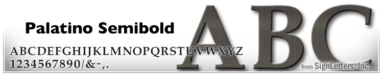 12" Cast Aluminum Letters - Dark Bronze Anodized - Palatino Semi Bold