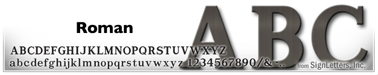 15" Cast Aluminum Letters - Dark Bronze Anodized - Roman