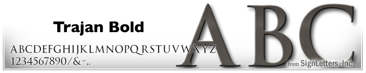 18" Cast Aluminum Letters - Dark Bronze Anodized - Trajan Bold