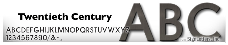 24" Cast Aluminum Letters - Dark Bronze Anodized - Twentieth Century
