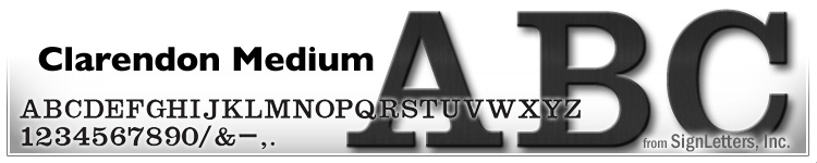 24" Cast Aluminum Sign Letters - Black Anodized - Clarendon Medium
