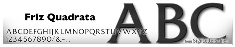 18" Cast Aluminum Sign Letters - Black Anodized - Friz Quadrata